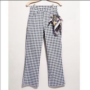 Free People Florence Crop Flare Gingham Pants